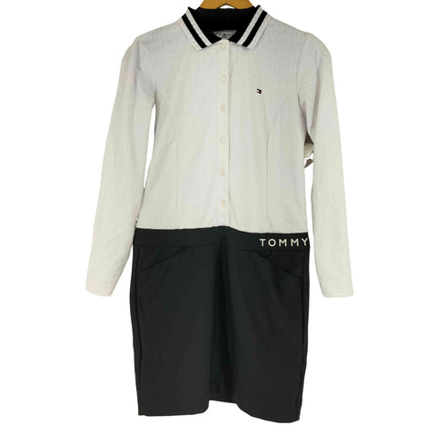 トミーヒルフィガーゴルフ TOMMY HILFIGER GOLF ロゴジャガード 長袖ワンピース レディース import:L