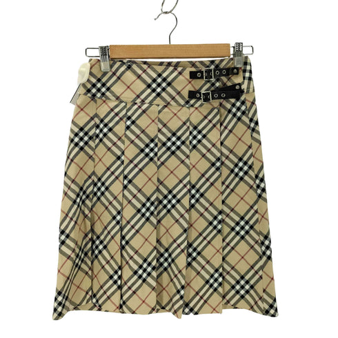 バーバリーブルーレーベル BURBERRY BLUE LABEL ノバチェック プリーツ 巻きスカート レディース 38