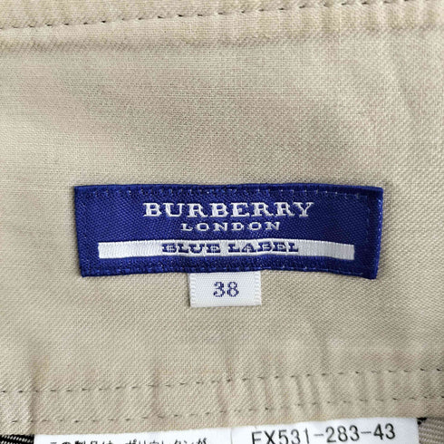 バーバリーブルーレーベル BURBERRY BLUE LABEL ノバチェック プリーツ 巻きスカート レディース 38