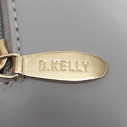 ディーケリー D.KELLY ロゴ 型押し 異素材切替 レザー ショルダー バッグ レディース