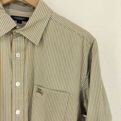 バーバリーロンドン BURBERRY LONDON ストライプ レギュラーカラーシャツ メンズ import:L