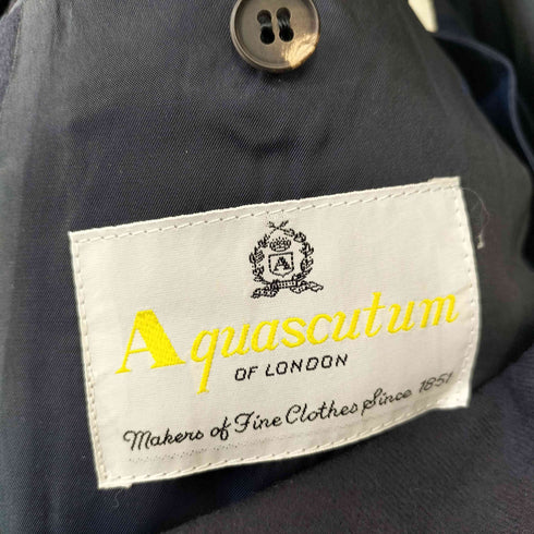 アクアスキュータム AQUASCUTUM 総裏 開き見せ サイドベンツ ウール 2Bシングルテーラードジャケット メンズ 92A4