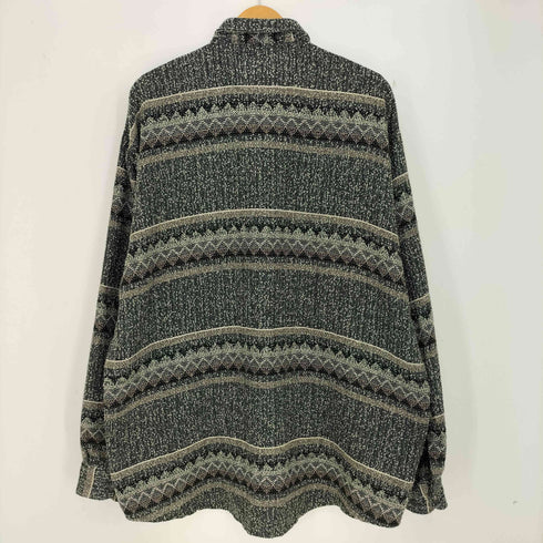 D&H オーバーサイズ 織り柄 シャツ メンズ import:XL