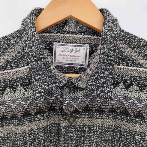 D&H オーバーサイズ 織り柄 シャツ メンズ import:XL