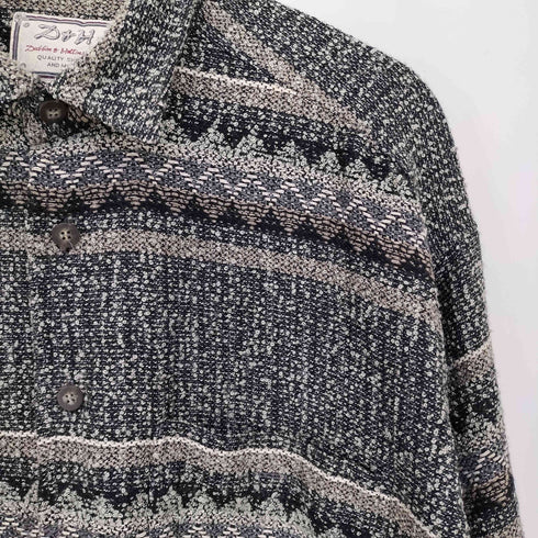 D&H オーバーサイズ 織り柄 シャツ メンズ import:XL