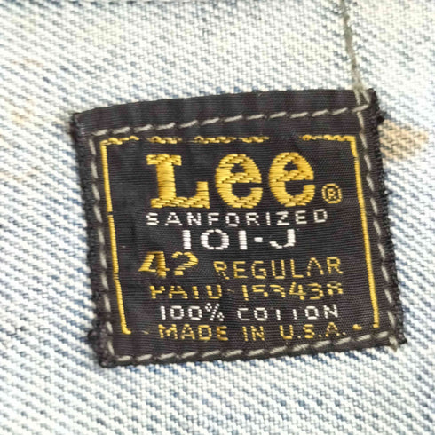 リー Lee 60S 黒タグ MADE IN USA 101-J デニムジャケット メンズ 42 REG