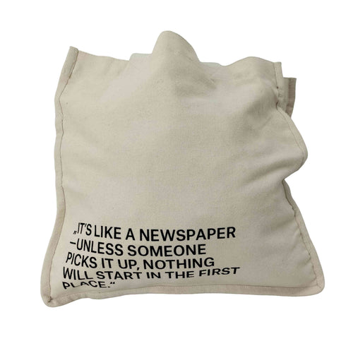 Media1.0 Bag Like a Newspaper メッセージプリントキャンバストートバッグ メンズ