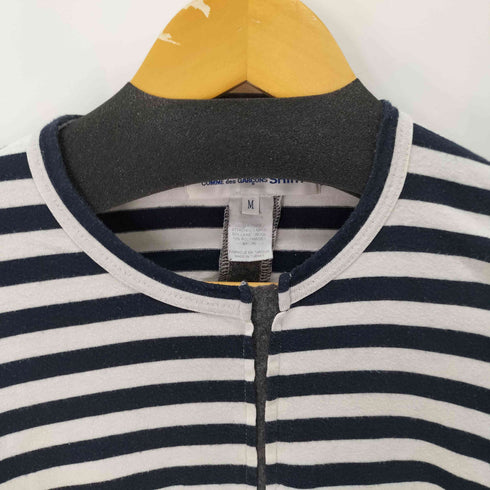 コムデギャルソンシャツ COMME des GARCONS SHIRT L/S フロントデザインクルーネックボーダーTシャツ レディース import:M