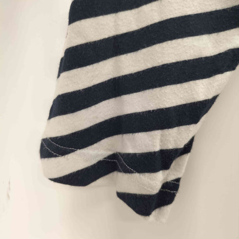 コムデギャルソンシャツ COMME des GARCONS SHIRT L/S フロントデザインクルーネックボーダーTシャツ レディース import:M