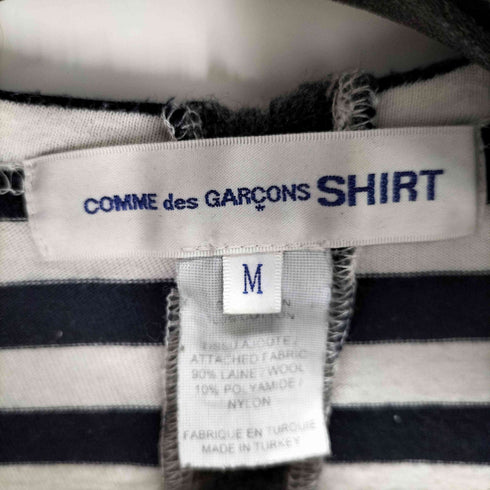 コムデギャルソンシャツ COMME des GARCONS SHIRT L/S フロントデザインクルーネックボーダーTシャツ レディース import:M