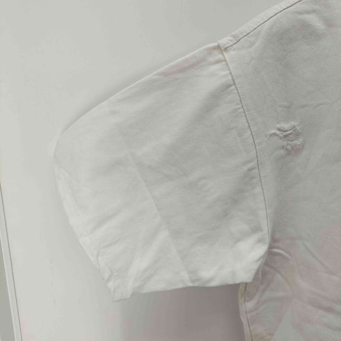ザラ ZARA サイドジップ ダメージ加工S/Sデニムスウェットシャツ メンズ import:S