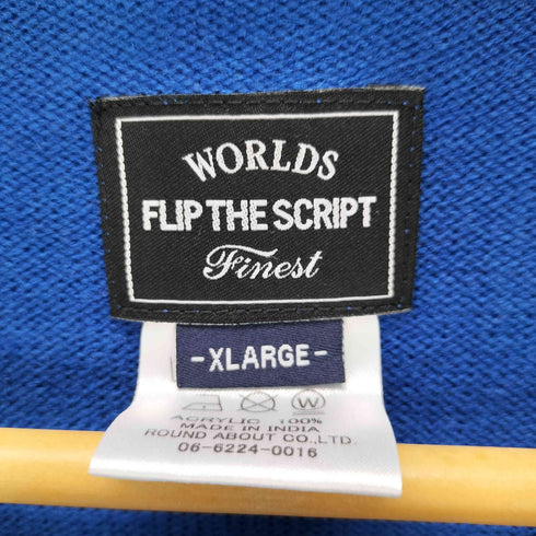 フリップザスクリプト FLIP THE SCRIPT 刺繍ロゴ Vネック ニットベスト メンズ XL
