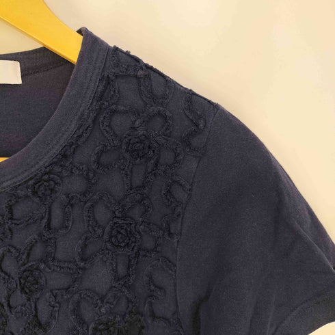 コムデギャルソンコムデギャルソン COMME des GARCONS COMME des GARCONS フランス製 立体花刺繍 クルーネック Tシャツ レディース JPN:S