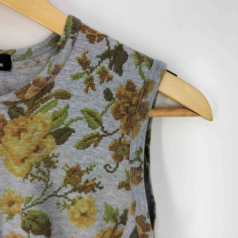トリココムデギャルソン tricot COMME des GARCONS 花柄プリント サイド生地切替 ノースリーブ Tシャツ レディース