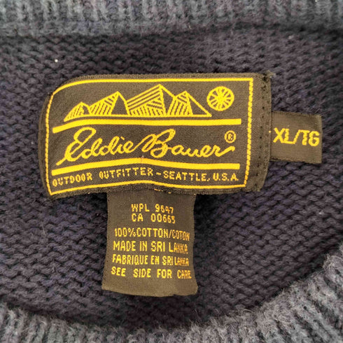 エディーバウアー Eddie Bauer 80S 黒タグ 無地 コットンニット メンズ JPN:XL
