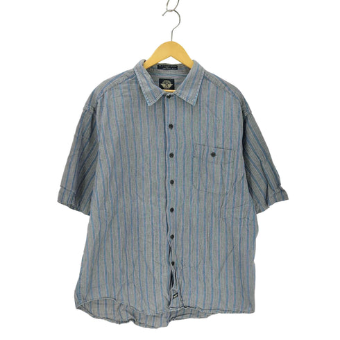 ドッカーズ DOCKERS 90S ストライプ柄 開襟 コットン 半袖シャツ メンズ JPN:L
