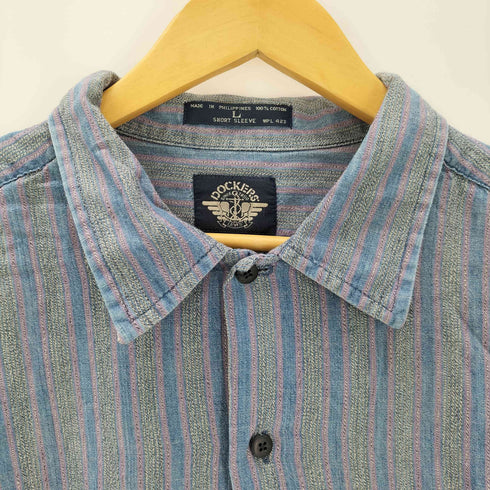 ドッカーズ DOCKERS 90S ストライプ柄 開襟 コットン 半袖シャツ メンズ JPN:L
