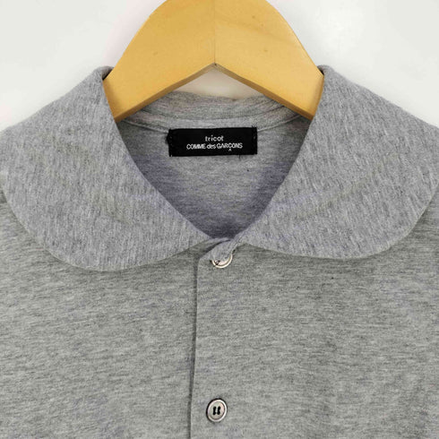 トリココムデギャルソン tricot COMME des GARCONS ベロアサイドテープ 丸襟 ラウンドカラー シャツ レディース