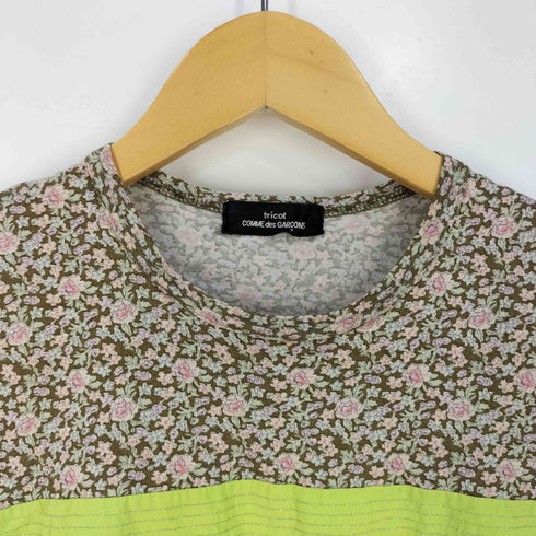 トリココムデギャルソン tricot COMME des GARCONS 切替 花柄 フラワー ノースリーブTシャツ レディース