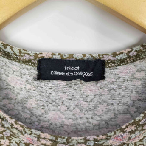トリココムデギャルソン tricot COMME des GARCONS 切替 花柄 フラワー ノースリーブTシャツ レディース