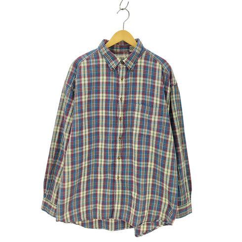 ギャップ Gap OLD 90S 白タグ チェック柄 ボタンダウン コットン長袖シャツ メンズ JPN:XL
