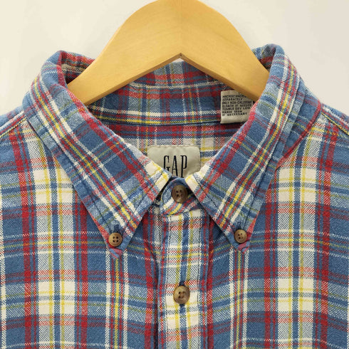 ギャップ Gap OLD 90S 白タグ チェック柄 ボタンダウン コットン長袖シャツ メンズ JPN:XL