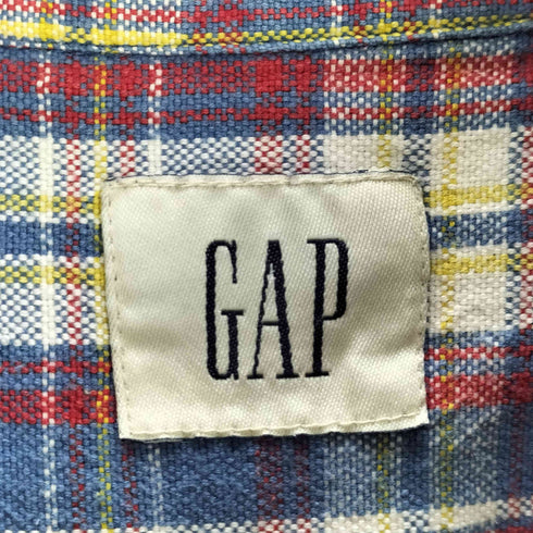 ギャップ Gap OLD 90S 白タグ チェック柄 ボタンダウン コットン長袖シャツ メンズ JPN:XL