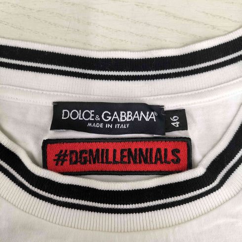 ドルチェアンドガッバーナ DOLCE&GABBANA DGMILLENNIALS ロゴプリント クルーネックTシャツ メンズ 46
