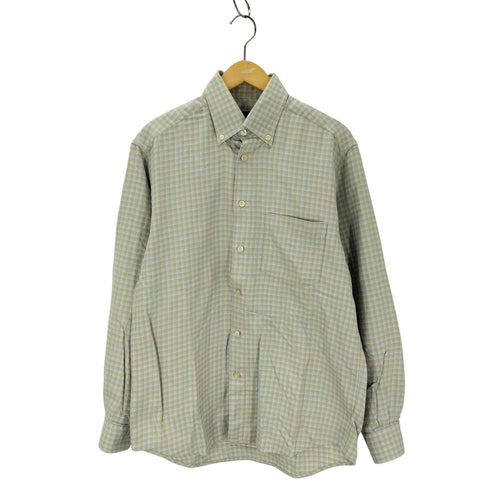 エルメネジルドゼニア Ermenegildo Zegna チェック柄 ボタンダウン長袖シャツ メンズ JPN:L