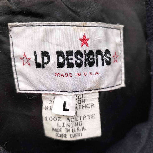 LP DESIGNS 90s USA製 impact records レザートリムスタジャン メンズ JPN:L