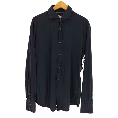 ブルネロクチネリ BRUNELLO CUCINELL イタリア製 SLIM FIT シルク コットン L/S カジュアル シャツ メンズ import:XL