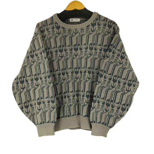 PACO RABANNE 総柄ウールクルーネックニット メンズ import:M