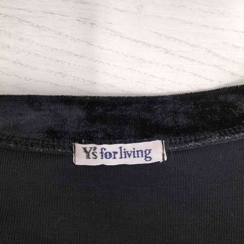 ワイズフォーリビング Ys for living ベロア切替 長袖カットソー レディース
