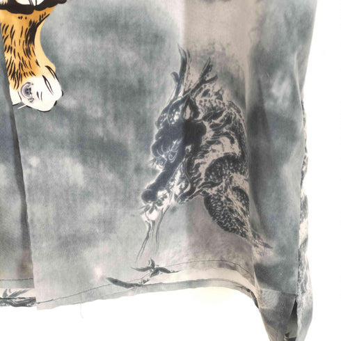 和柄 虎 開襟シャツ メンズ JPN:XL