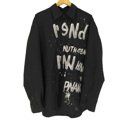 UNIQUEDESIGN×HOMME REND NUTHOBND ペンキ デザイン プリント L/S シャツ メンズ