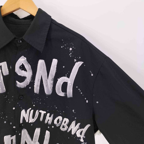 UNIQUEDESIGN×HOMME REND NUTHOBND ペンキ デザイン プリント L/S シャツ メンズ
