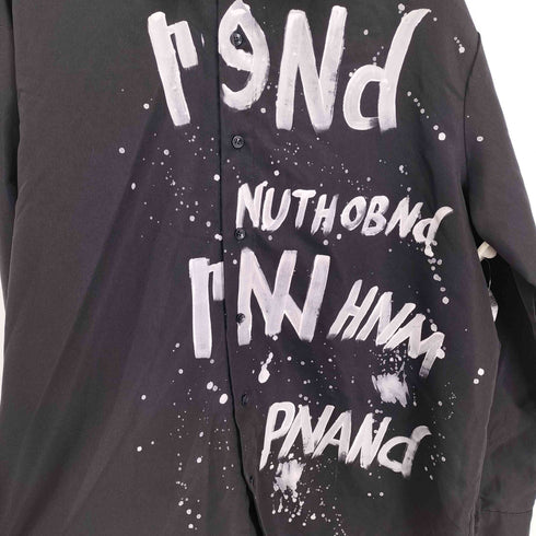 UNIQUEDESIGN×HOMME REND NUTHOBND ペンキ デザイン プリント L/S シャツ メンズ
