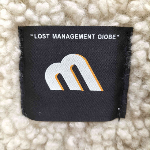 LOST MANAGEMENT GIOBE 裏地 ボア レザー フライト ジャケット メンズ