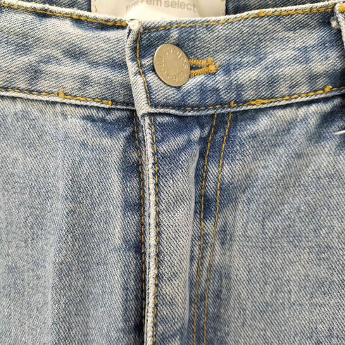 ミームセレクト me+em select カットアウトサイドスリットロングデニムパンツ レディース L
