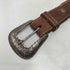 DOUBLE J SADDLERY 花柄 バックル ダブル ステッチング カービング ウエスタン レザー ベルト メンズ 38