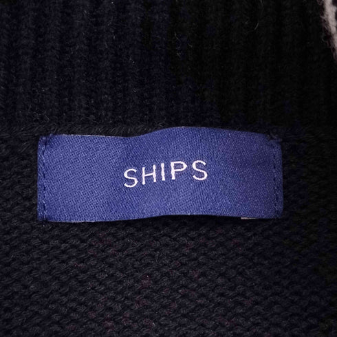 シップス SHIPS メリノウール ボーダー ワイドスリーブ タートルネック ニット レディース ONE SIZE