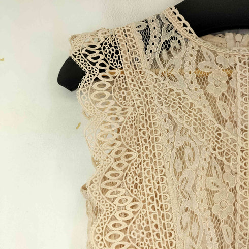 ザラ ZARA シアーカットワークトップス レディース import:S