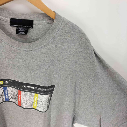 90S LITHIUM MANUFACTURING CO カナダ製 世界 路線図 プリント Tシャツ メンズ import:XL