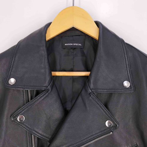 メゾンスペシャル MAISON SPECIAL Leather Riders Jacket レザーライダースジャケット レディース 36