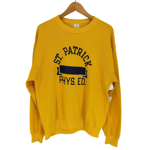 ジャージーズ JERZEES 80-90S USA製 ST.PATRICK PHYS.ED. アーチ ロゴ 裏起毛 スウェット メンズ import:M