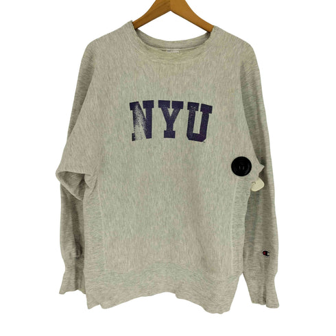 チャンピオン Champion 90S 刺繍タグ メキシコ製 REVERSE WEAVE リバースウィーブ NYU プリント セットインスリーブ スウェット ボロ メンズ import:M