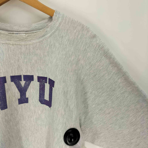 チャンピオン Champion 90S 刺繍タグ メキシコ製 REVERSE WEAVE リバースウィーブ NYU プリント セットインスリーブ スウェット ボロ メンズ import:M