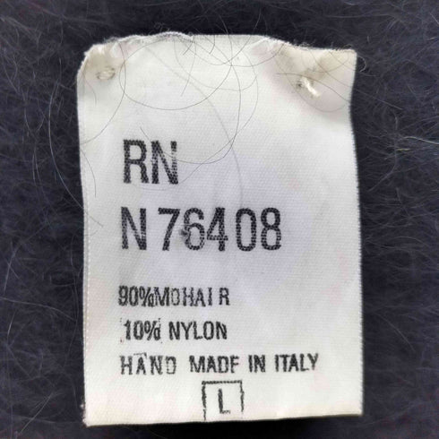 イタリア製 ハンドメイド モヘア90クルーネックカーディガン メンズ JPN:L
