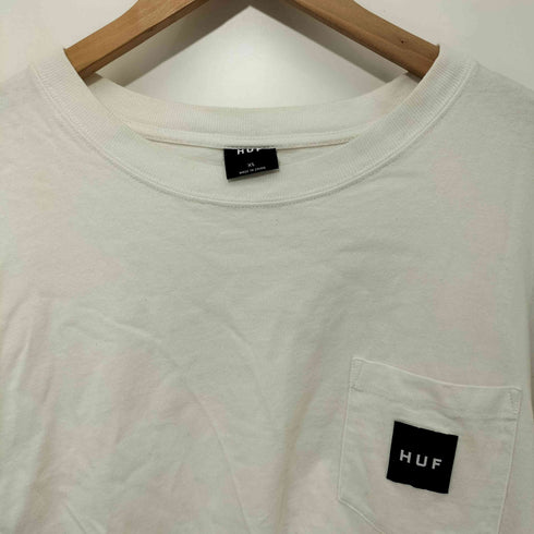 ハフ HUF ロゴ 袖プリント ポケT ロングスリーブ クルーネックTシャツ メンズ XL
