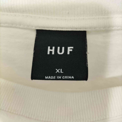 ハフ HUF ロゴ 袖プリント ポケT ロングスリーブ クルーネックTシャツ メンズ XL